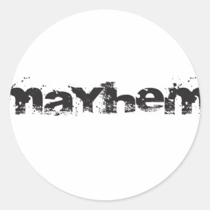 Werbeartikel für das offizielle Mayhem-Logo Runder Aufkleber