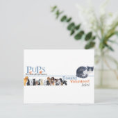 Werbeartikel für PUPs-Logo mit Tuxedo Cat Postkarte (Stehend Vorderseite)