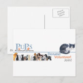 Werbeartikel für PUPs-Logo mit Tuxedo Cat Postkarte (Vorne/Hinten)
