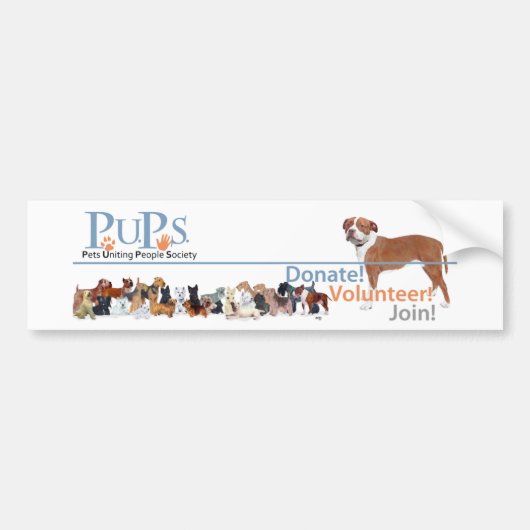 Werbeartikel für PUPs-Logos Autoaufkleber (Vorne)