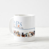 Werbeartikel für PUPs-Logos Kaffeetasse (Vorderseite Links)