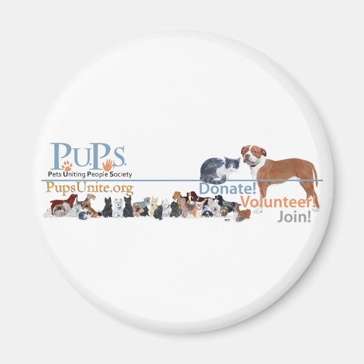 Werbeartikel für PUPs-Logos Magnet (Vorne)