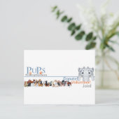 Werbeartikel für PUPs-Logos mit Westie-Welpen Postkarte (Stehend Vorderseite)