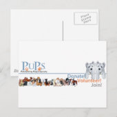 Werbeartikel für PUPs-Logos mit Westie-Welpen Postkarte (Vorne/Hinten)