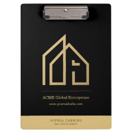 Werbeartikel Modernes Logo für Real Anwesen Klemmbrett