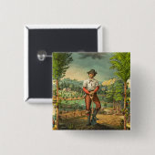 Werbeausdruck für Grange-Mitglieder Button (Vorne & Hinten)