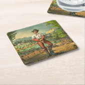 Werbeausdruck für Grange-Mitglieder Rechteckiger Pappuntersetzer (angewinkelt)