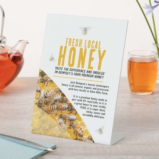 Werbebanner für Honig und Foto für Bienen Sockelschild (In Situ)