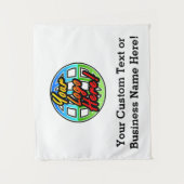 Werbebanner für kundenspezifische Firmenlogo Wandteppich (Vorderseite)