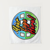 Werbebanner für kundenspezifische Firmenlogo Wandteppich (Vorderseite)