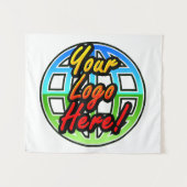 Werbebanner für kundenspezifische Firmenlogo Wandteppich (Vorderseite (Horizontal))