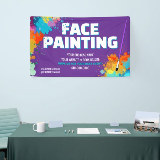 Werbebanner-Zeichen für das Gesicht Banner (Messeveranstaltung)