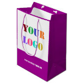 Werbebeutel für benutzerdefiniertes Firmenlogo Mittlere Geschenktüte (Vorderseite Schrägansicht)