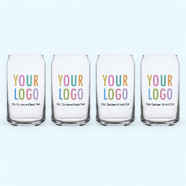 Werbebierglas mit Logo-Set von 4 Dosenglas