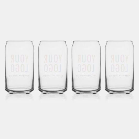 Werbebierglas mit Logo-Set von 4 Dosenglas (Hinten)