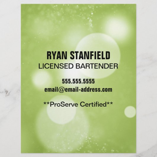 Werbeblatt für Barkeeper Flyer (Hinten)