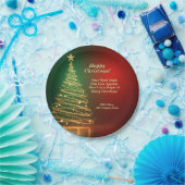 Werbebotschaft "Green Gold Christmas Tree 7" Pappteller (Party)