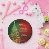 Werbebotschaft "Green Gold Christmas Tree 7" Pappteller (Party)