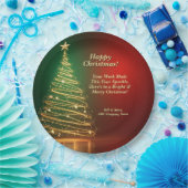 Werbebotschaft Grün Gold Weihnachtsbaum 9" Pappteller (Party)