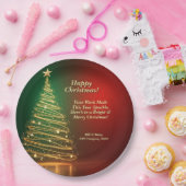 Werbebotschaft Grün Gold Weihnachtsbaum 9" Pappteller (Party)