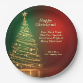 Werbebotschaft Grün Gold Weihnachtsbaum 9" Pappteller (Vorderseite)