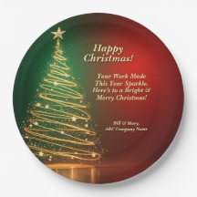 Werbebotschaft Grün Gold Weihnachtsbaum 9"