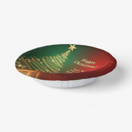 Werbebotschaft Grün Gold Weihnachtsbaum Pappteller