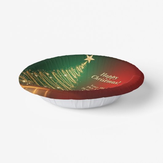 Werbebotschaft Grün Gold Weihnachtsbaum Pappteller (Gewinkelt)