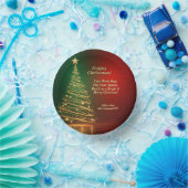 Werbebotschaft Grün Gold Weihnachtsbaum Pappteller (Party)