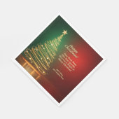 Werbebotschaft Grün Gold Weihnachtsbaum Serviette (Ecke)