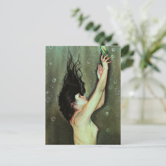 Werbebotschaft in Flasche Postkarte (Stehend Vorderseite)