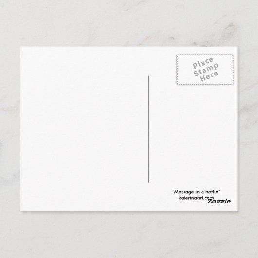Werbebotschaft in Flasche Postkarte (Rückseite)