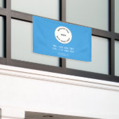 Werbebranche Logo Einfach Himmelblau Banner (Äußeres Gebäude)