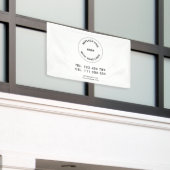 Werbebranche-Logo Einfaches Weißes Banner (Äußeres Gebäude)