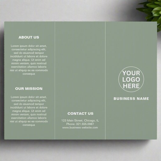 Werbebroschüre "Sage Green Logo & Text l Business