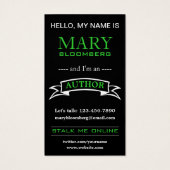 Werbebuchautoren-Visitenkarte (Rückseite)