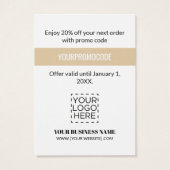 Werbecode Black Gold Marmor Discount Cards (Rückseite)