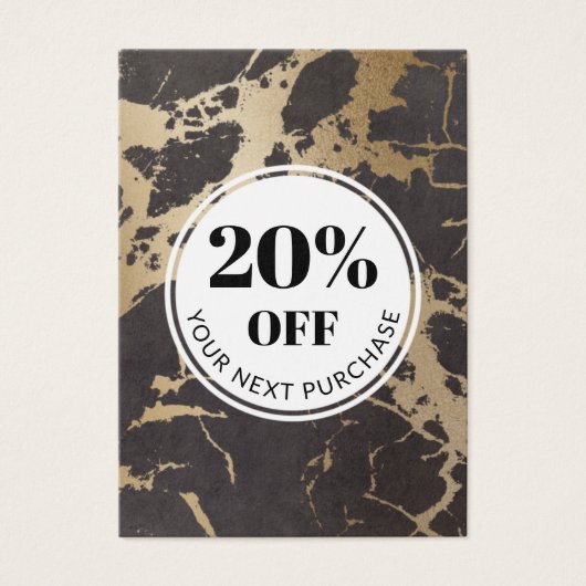 Werbecode Black Gold Marmor Discount Cards (Vorderseite)