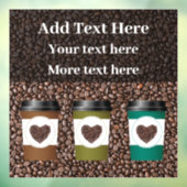 Werbecoffee Shop Fenster Klammern Sticker Zeichen (Blatt 3)