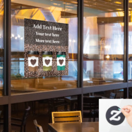 Werbecoffee Shop Fenster Klammern Sticker Zeichen