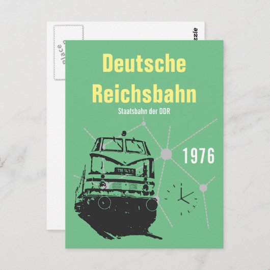 Werbedesign Deutsche Reichsbahn DDR Postkarte (Vorne/Hinten)