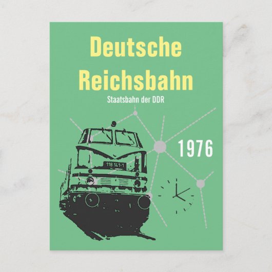 Werbedesign Deutsche Reichsbahn DDR Postkarte (Vorderseite)