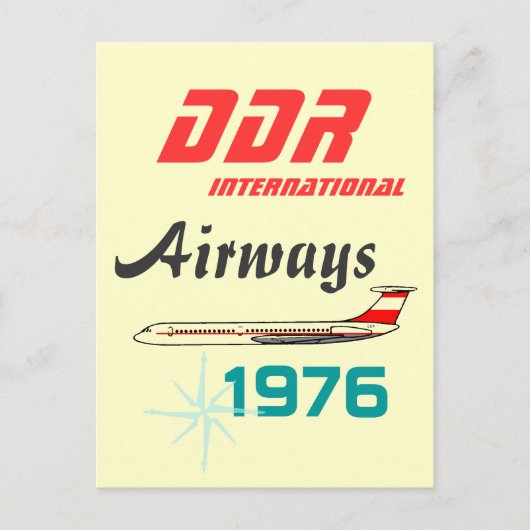 Werbedesign Interflug DDR Postkarte (Vorderseite)