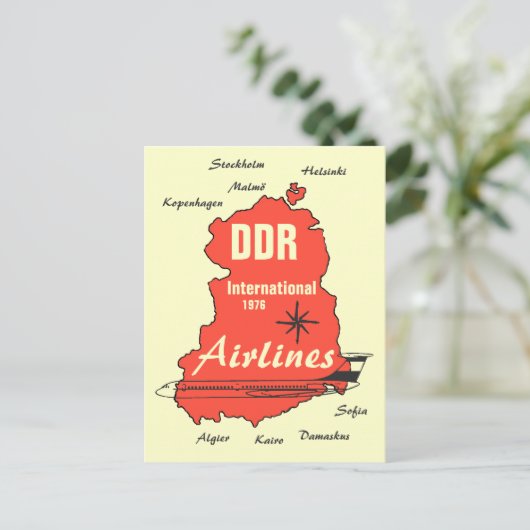 Werbedesign Interflug DDR Postkarte (Stehend Vorderseite)