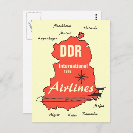 Werbedesign Interflug DDR Postkarte (Vorne/Hinten)