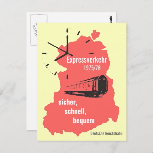 Werbedesign Reiseverkehr Deutsche Reichsbahn DDR Postkarte (Vorne/Hinten)