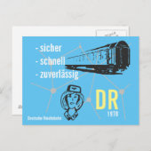 Werbedesign Reiseverkehr Deutsche Reichsbahn DDR Postkarte (Vorne/Hinten)