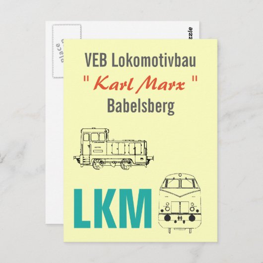 Werbedesign Reiseverkehr Deutsche Reichsbahn DDR Postkarte (Vorne/Hinten)