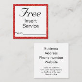 Werbedienst oder Diskontkarte Quadratische Visitenkarte (Vorne/Hinten)