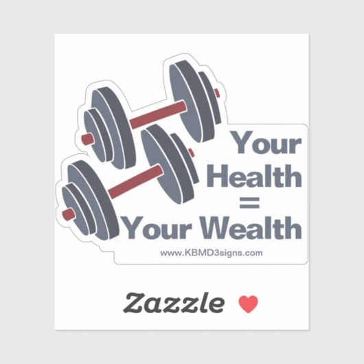 Werbedubell Ihre Gesundheit = Ihr Vermögen Aufkleber (Blatt)